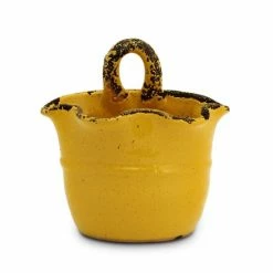 Artistica - Deruta Of Italy Scavo Giardini-Garden: Wall Planter Vase With Fluted Rim Plants & Planters Tuscan Yellow