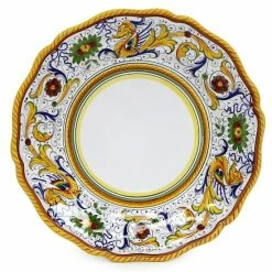 Artistica - Deruta Of Italy Raffaellesco: Dinner Plate - White Center Dinnerware & Flatware Multi