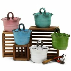 Artistica - Deruta Of Italy Scavo Giardini-Garden: Wall Planter Vase With Fluted Rim 'verde Bosco Plants & Planters Light Green -Artistica - Deruta of Italy Shop unnamed file 416