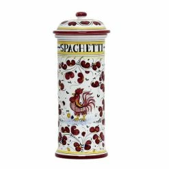 Artistica - Deruta Of Italy Orvieto Red Rooster: Spaghetti Container Canister Kitchen
