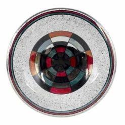 Artistica - Deruta Of Italy Moderno: Ceramic Wall Plate Geometric Metalic Platinum Design Decor