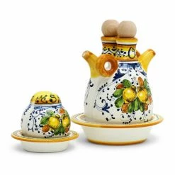 Artistica - Deruta Of Italy Limoncini: 'The Better Half' Oil+Vinegar And Salt+Pepper Sets Tools & Accessories