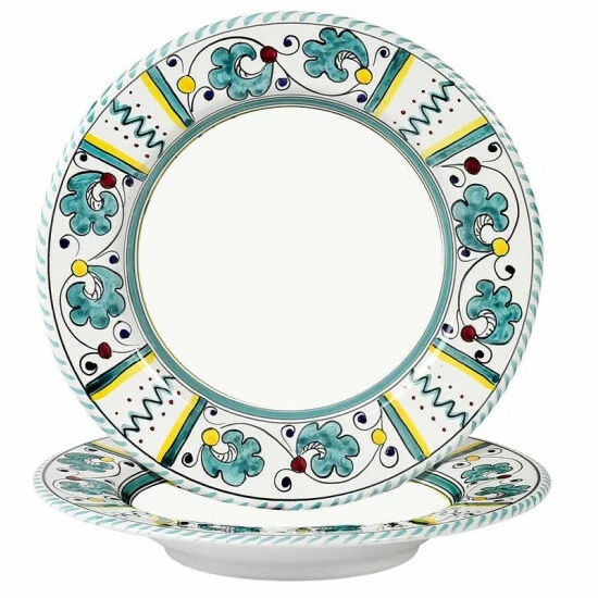 Artistica - Deruta Of Italy Orvieto Green Rooster: 4 Pieces Place Setting Dinnerware & Flatware 4 Artistica - Deruta Of Italy Orvieto Green Rooster: 4 Pieces Place Setting Dinnerware & Flatware - Image 2