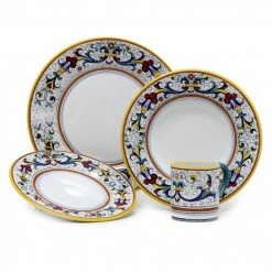 Artistica - Deruta Of Italy Ricco Deruta: 4 Pieces Place Setting - White Center Dinnerware & Flatware
