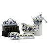 Artistica - Deruta Of Italy ORVIETO BLUE ROOSTER: Bundle With Butter Dish + Sauce Boat + Parmesan Bowl + Spoon Rest Kitchen