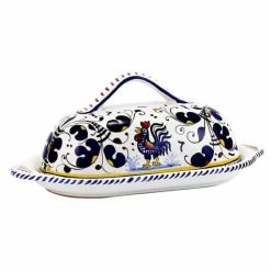 Artistica - Deruta Of Italy ORVIETO BLUE ROOSTER: Bundle With Butter Dish + Sauce Boat + Parmesan Bowl + Spoon Rest Kitchen -Artistica - Deruta of Italy Shop unnamed file 498