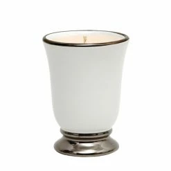 Artistica - Deruta Of Italy Deruta Platino: Deluxe Precious Bell Cup Candle With Pure Platinum Rim Candles & Home Fragrances