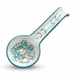 Artistica - Deruta Of Italy Deruta Colori: Spoon Rest Tools & Accessories Aqua/teal