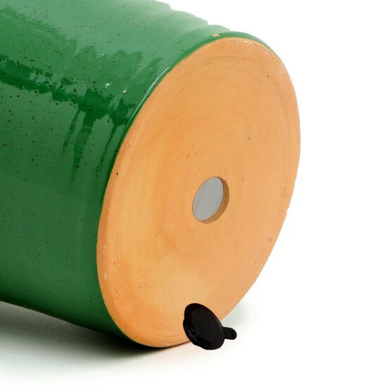 Artistica - Deruta Of Italy Scavo Giardini Garden: Medium Planter Vase With Fluted Rim 'verde Prato Dark Green 4 Artistica - Deruta Of Italy Scavo Giardini Garden: Medium Planter Vase With Fluted Rim 'verde Prato Dark Green - Image 2