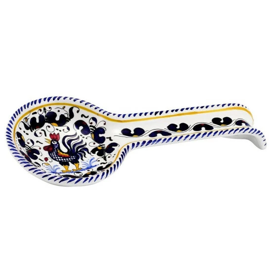 Artistica - Deruta Of Italy Orvieto Blue Rooster: Spoon Rest Deluxe Serveware 3 Artistica - Deruta Of Italy Orvieto Blue Rooster: Spoon Rest Deluxe Serveware