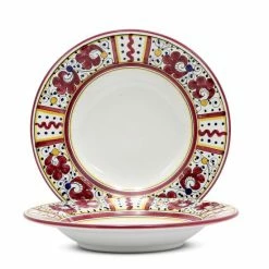 Artistica - Deruta Of Italy Orvieto Red Rooster: Coupe Pasta Soup Bowl (White Center) Dining & Tabletop