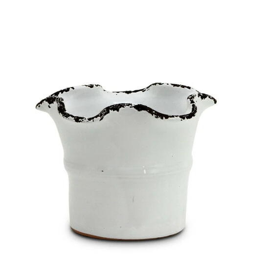 Artistica - Deruta Of Italy Scavo Giardini Garden: Medium Planter Vase With Fluted Rim White Plants & Planters 3 Artistica - Deruta Of Italy Scavo Giardini Garden: Medium Planter Vase With Fluted Rim White Plants & Planters