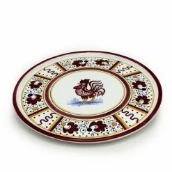 Artistica - Deruta Of Italy Orvieto Red Rooster: Deruta Pizza Plate - Cake Or Cheese Platter Dinnerware & Flatware