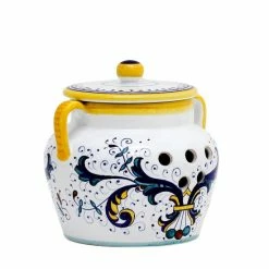 Artistica - Deruta Of Italy Ricco Deruta: New Garlic/Onion Jar Keeper With Handles Kitchen -Artistica - Deruta of Italy Shop unnamed file 748