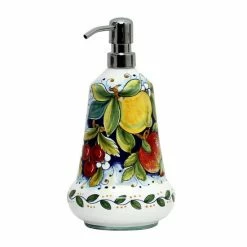 Artistica - Deruta Of Italy Deruta Frutta: Liquid Soap/Lotion Dispenser With Chrome Pump (Large 26 OZ) Bath Accessories