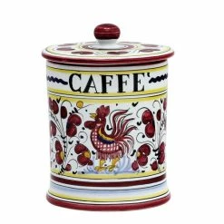 Artistica - Deruta Of Italy Orvieto Red Rooster: Caffe' (Coffee) Container Canister Tools & Accessories
