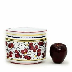 Artistica - Deruta Of Italy Orvieto Red Rooster: Cylindrical Cover Pot - Cachepot Planter (Small) Decorative Accents -Artistica - Deruta of Italy Shop unnamed file 833