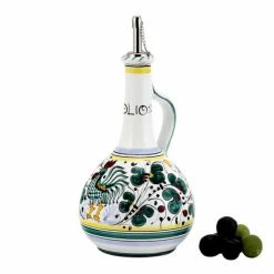 Artistica - Deruta Of Italy Orvieto Green Rooster: Olive Oil Bottle Dispenser Deluxe Tools & Accessories