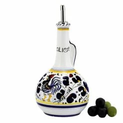 Artistica - Deruta Of Italy Orvieto Blue Rooster: Olive Oil Bottle Dispenser Deluxe Dining & Tabletop