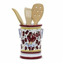 Artistica - Deruta Of Italy Orvieto Red Rooster: Utensil Holder Dining & Tabletop