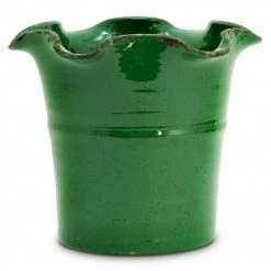 Artistica - Deruta Of Italy Scavo Giardini Garden: Extra Large Planter Vase With Fluted Rim Green Plants & Planters