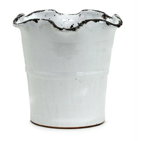 Artistica - Deruta Of Italy Scavo Giardini Garden: Extra Large Planter Vase With Fluted Rim White Plants & Planters 3 Artistica - Deruta Of Italy Scavo Giardini Garden: Extra Large Planter Vase With Fluted Rim White Plants & Planters