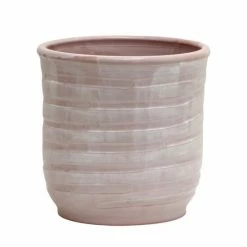 Artistica - Deruta Of Italy Scavo Giardini Garden: Modern-Rustic 'rigato' Cachepot/planter Translucent Rose Plants & Planters