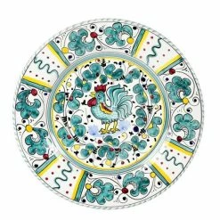 Artistica - Deruta Of Italy Orvieto Green Rooster: Salad Plate Serveware
