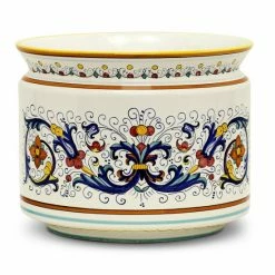 Artistica - Deruta Of Italy Ricco Deruta: Cylindrical Cover Pot Ricco Deruta Design - Cachepot Planter (Large) Decorative Accents Multicolor