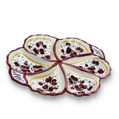 Artistica - Deruta Of Italy Orvieto Red Rooster: Snack Tray Fiore/Shell Serveware