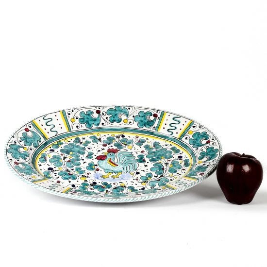 Artistica - Deruta Of Italy Orvieto Green Rooster: Large Oval Platter Dinnerware & Flatware 4 Artistica - Deruta Of Italy Orvieto Green Rooster: Large Oval Platter Dinnerware & Flatware - Image 2