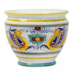 Artistica - Deruta Of Italy Raffaellesco: Luxury Cachepot Planter Med Decorative Accents