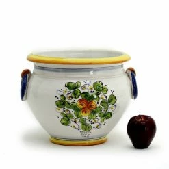 Artistica - Deruta Of Italy Tuscania: Round Tuscan Cachepot With Side Rings Decorative Accents -Artistica - Deruta of Italy Shop unnamed file 997